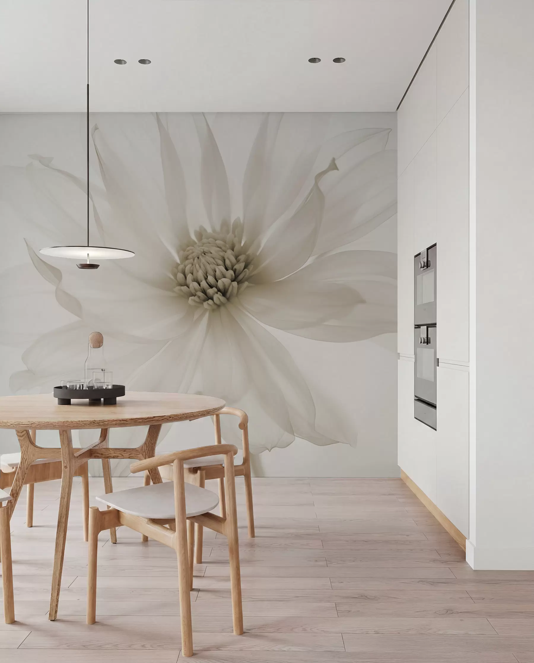 Fototapete Zarte beige Blume auf hellem Hintergrund w02077v1