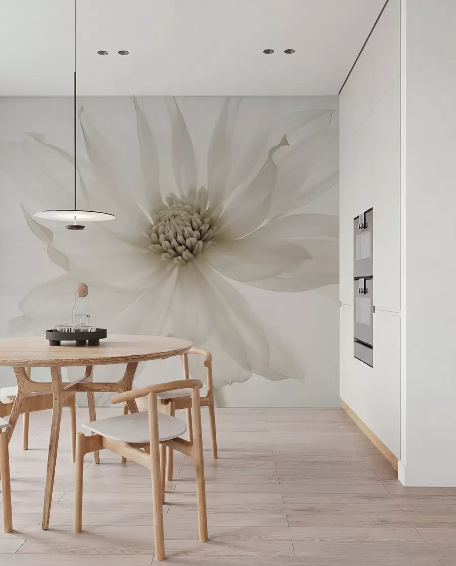 Fototapete Zarte beige Blume auf hellem Hintergrund w02077v1