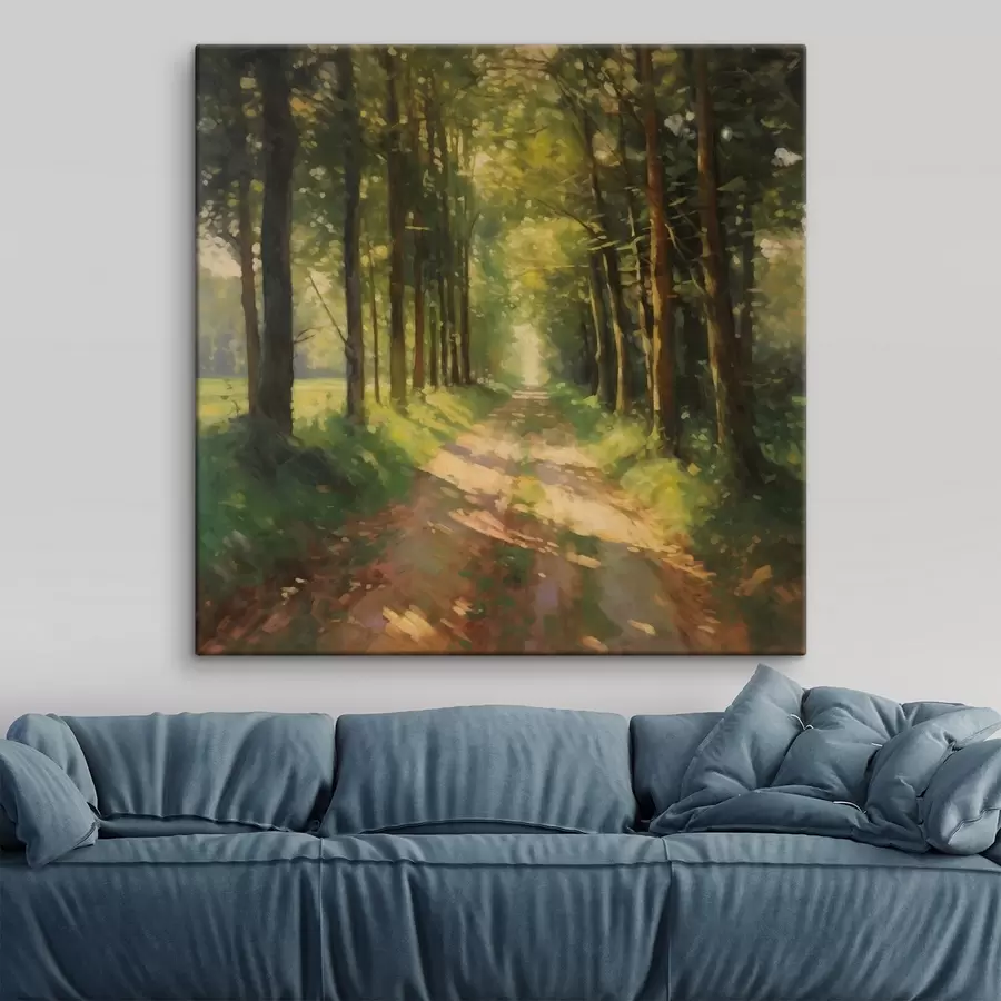 Wandbilder Waldweg im Sonnenlicht s41497