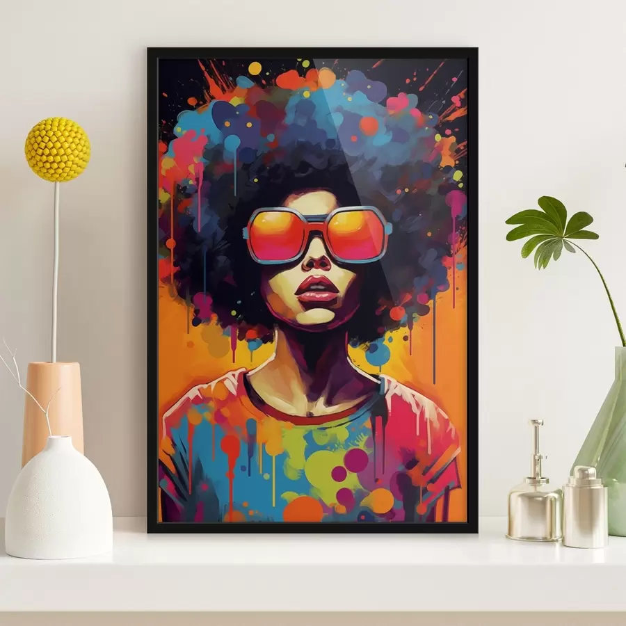 Fototapete Helles Afro-Porträt im Stil der Pop-Art f41490