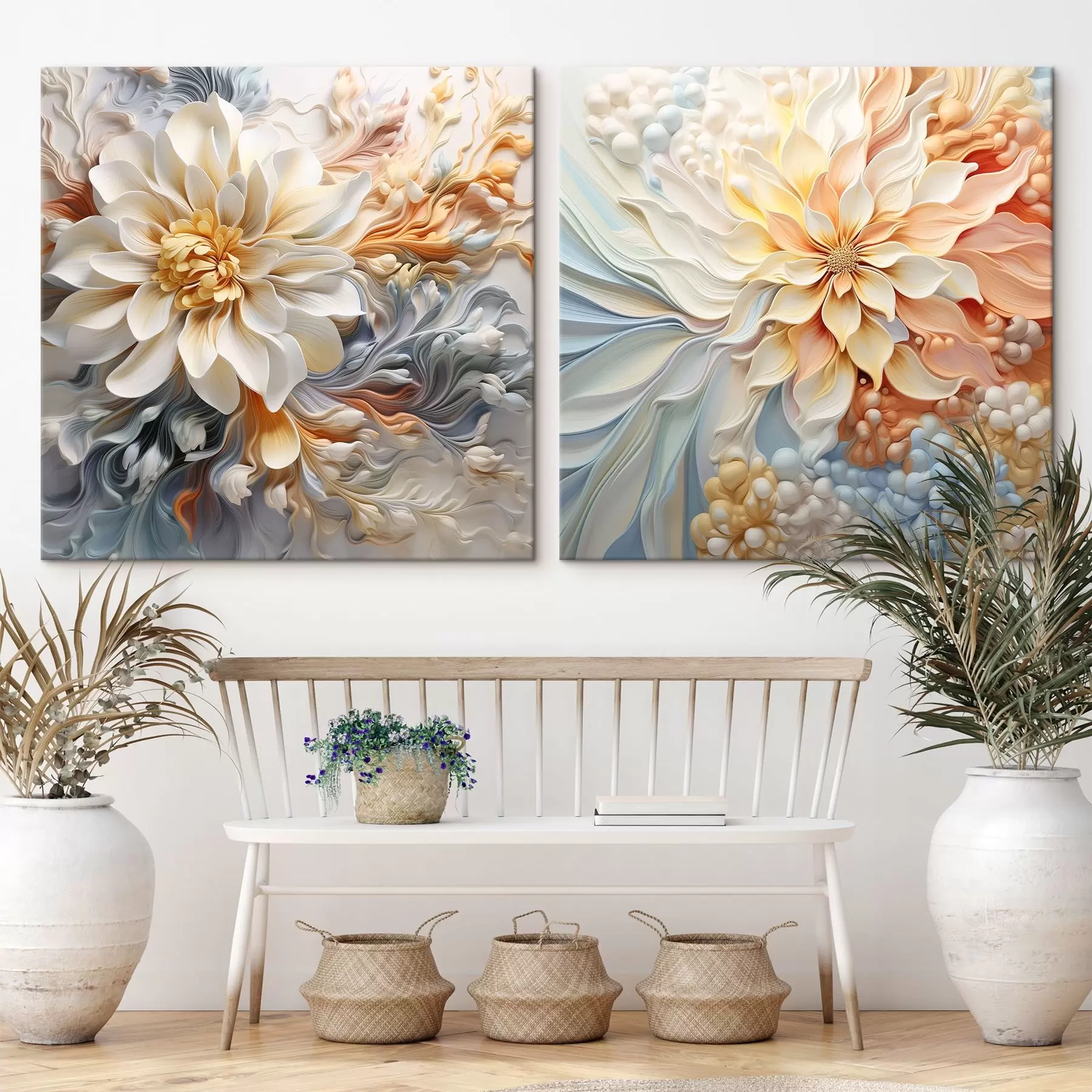 Wandbilder Volumetrische abstrakte Blumen m00379