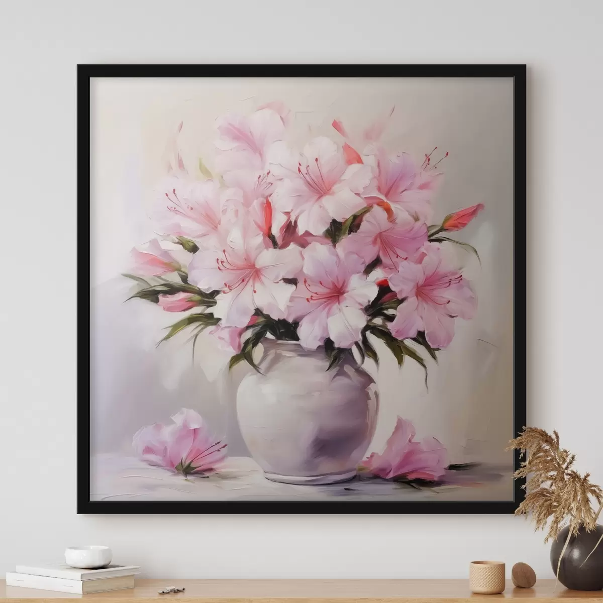 Poster Rosa Hibiskus im Topf f41472