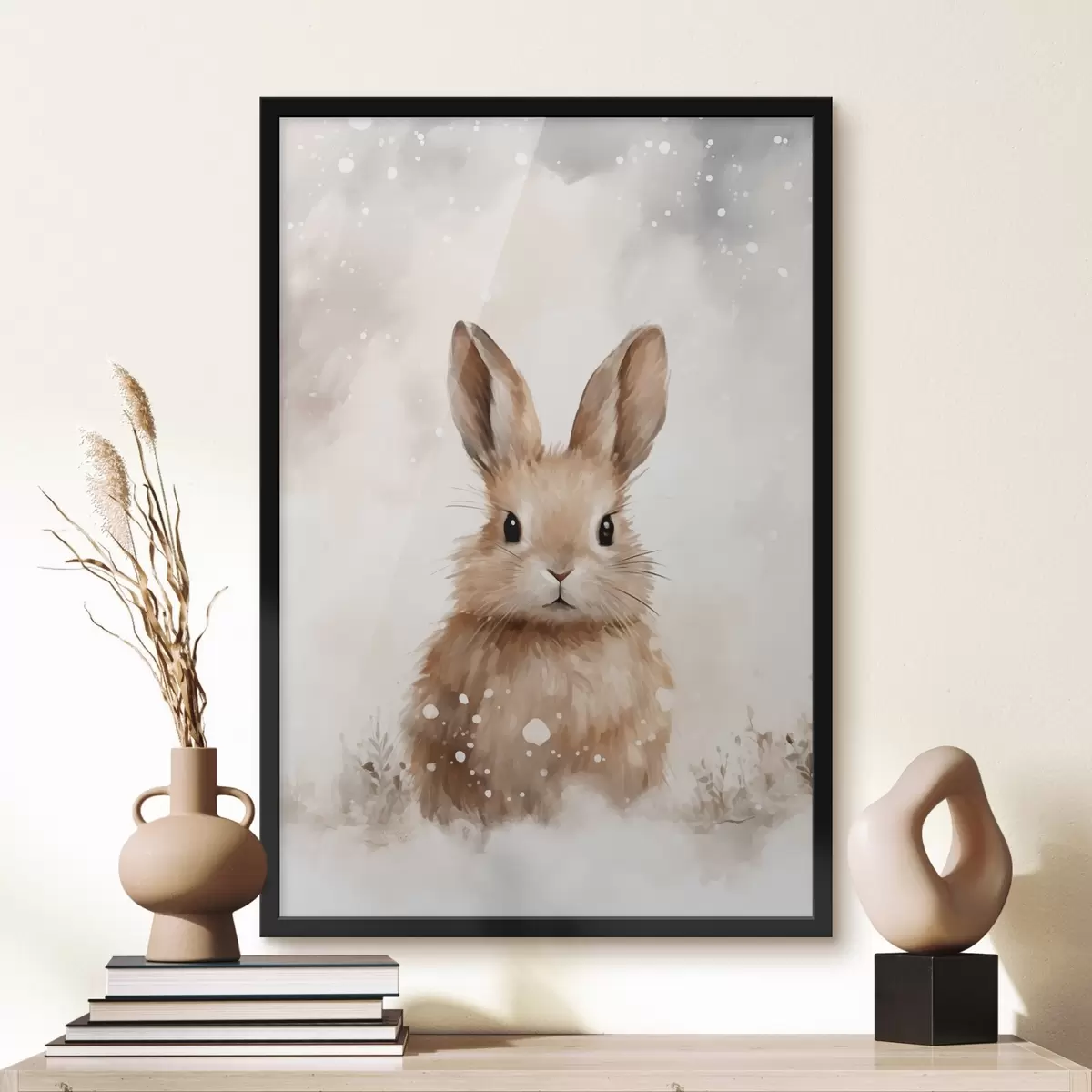 Poster Hase im Schnee Aquarell f41473