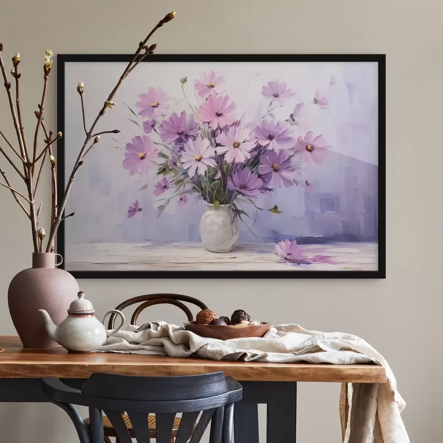 Fototapete Zarte lila-violette Blumen in einer Vase f41475