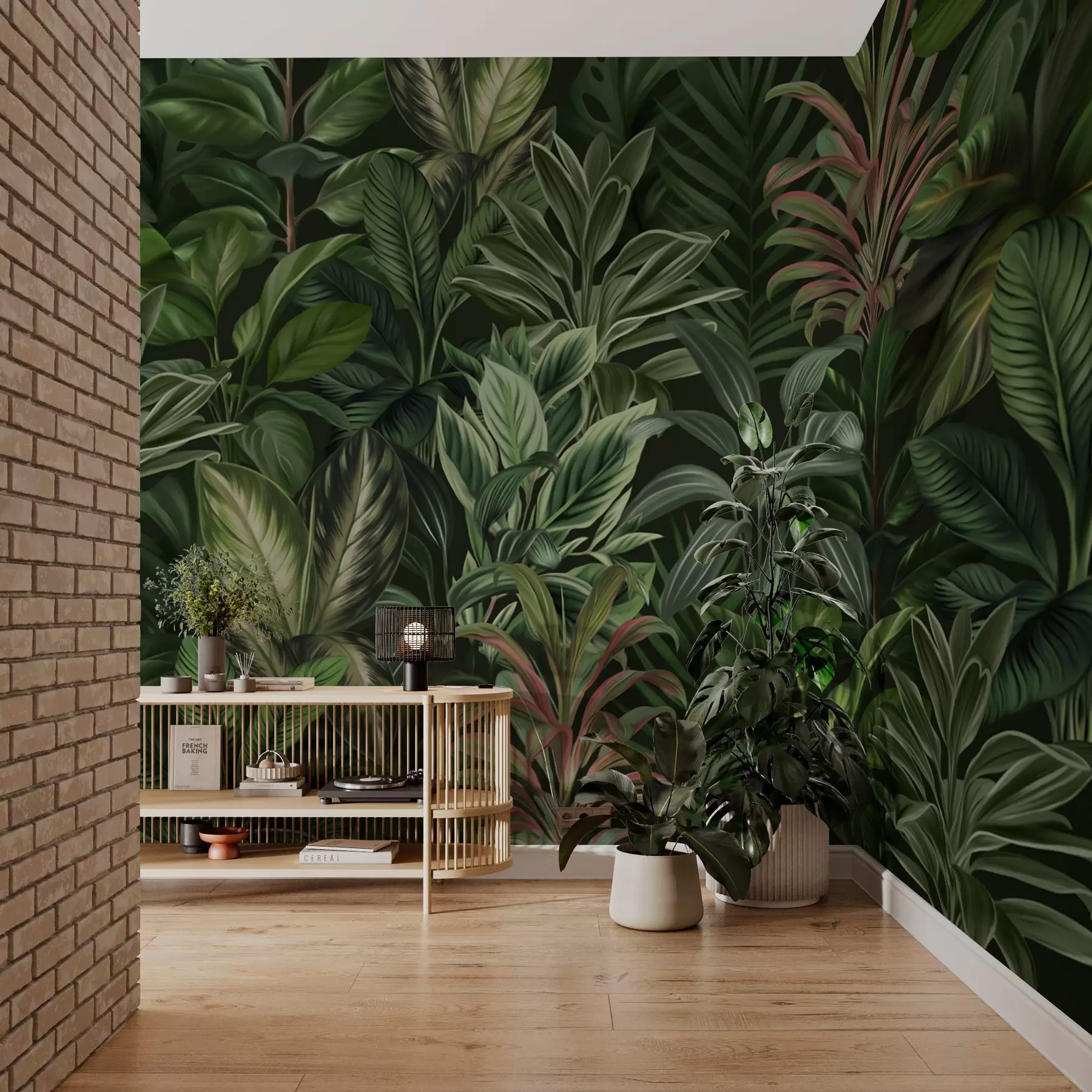 Fototapete Dichtes grünes tropisches Laub w02126