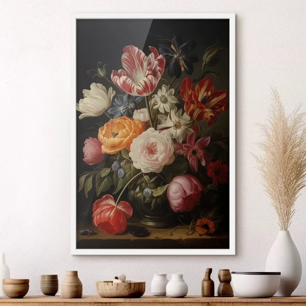 Poster Ein Blumenstrauß auf dunklem Hintergrund f41608