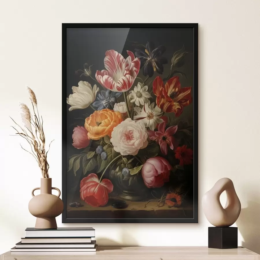 Fototapete Ein Blumenstrauß auf dunklem Hintergrund f41608