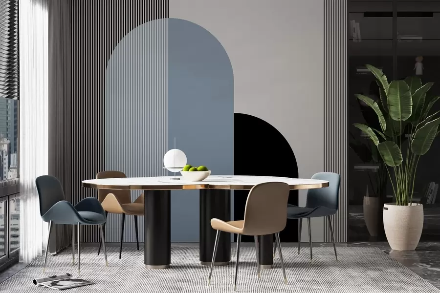 Fototapete Abstrakte Formen und Linien in Harmonie w00631v2