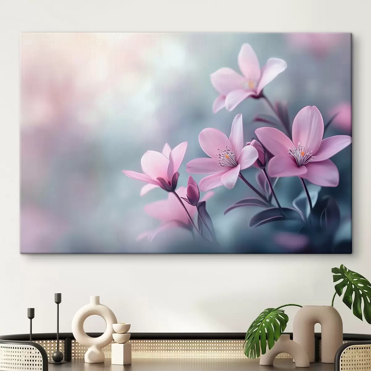 Wandbilder rosa Blumen in Nahaufnahme s41631