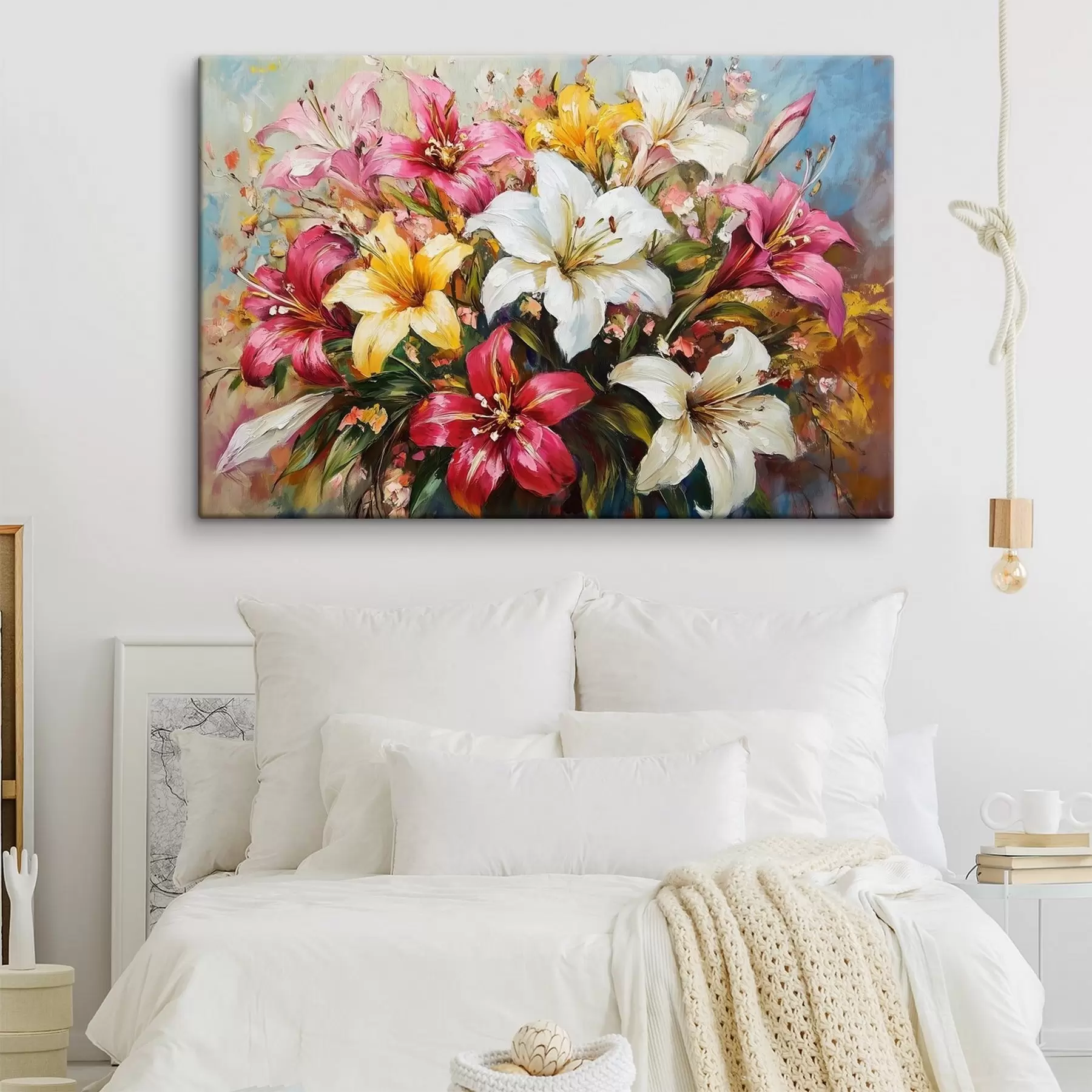 Fototapete ein Strauß bunter Lilien s41634