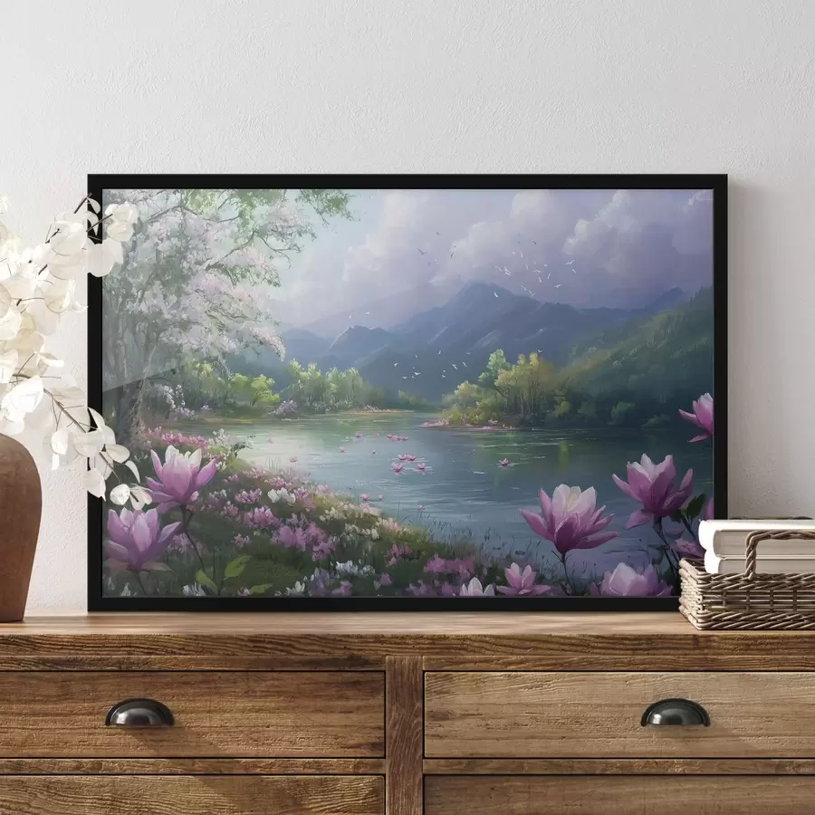 Fototapete schöner See zwischen den Bergen f41629