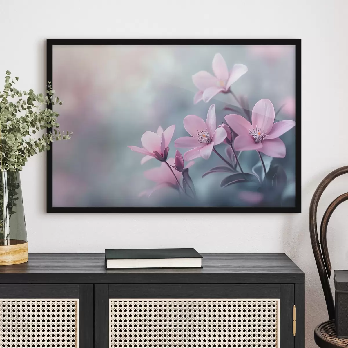 Poster rosa Blumen in Nahaufnahme f41631