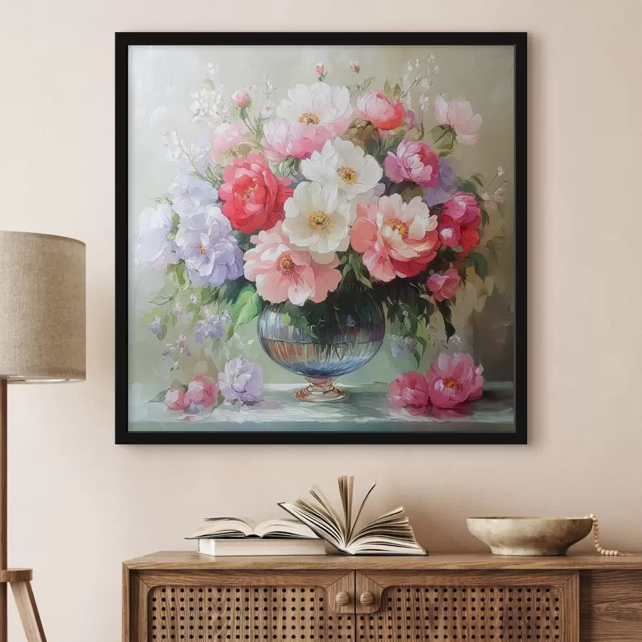 Fototapete ein Strauß zarter Blumen in einer Vase f41635