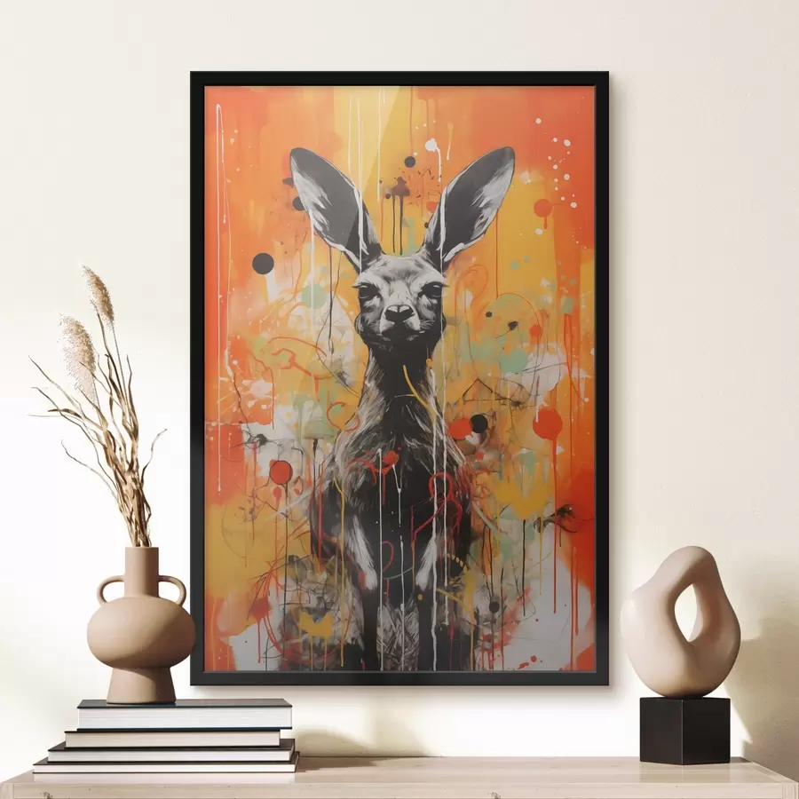 Fototapete Känguru auf einem hellen abstrakten Hintergrund f41656