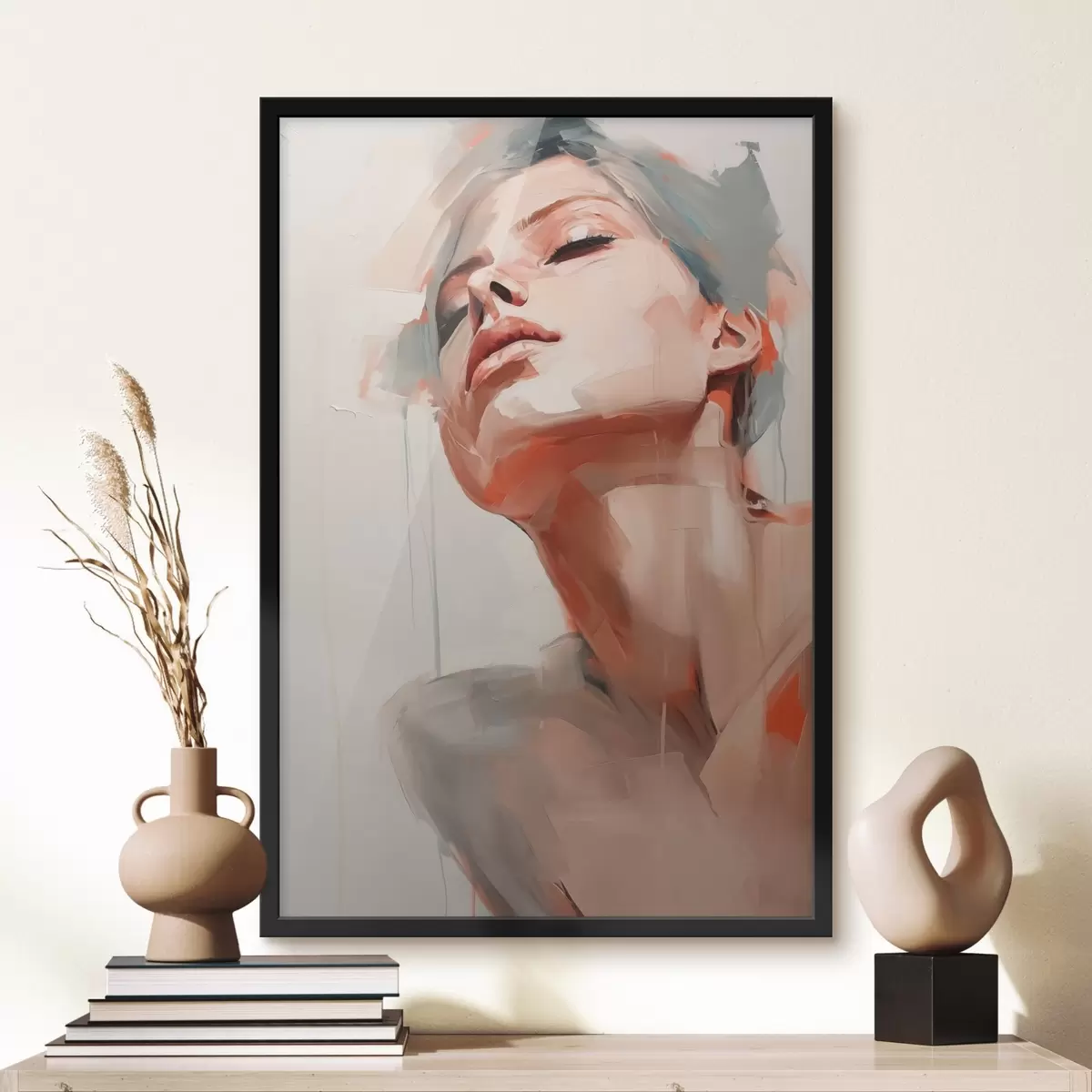 Poster Porträt eines Mädchens, Nachahmung eines Gemäldes f41665