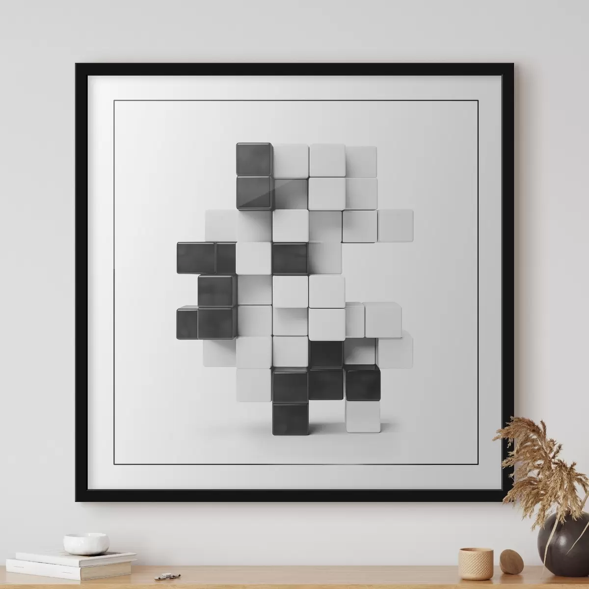 Poster Abstrakte Komposition aus geometrischen Elementen f41701