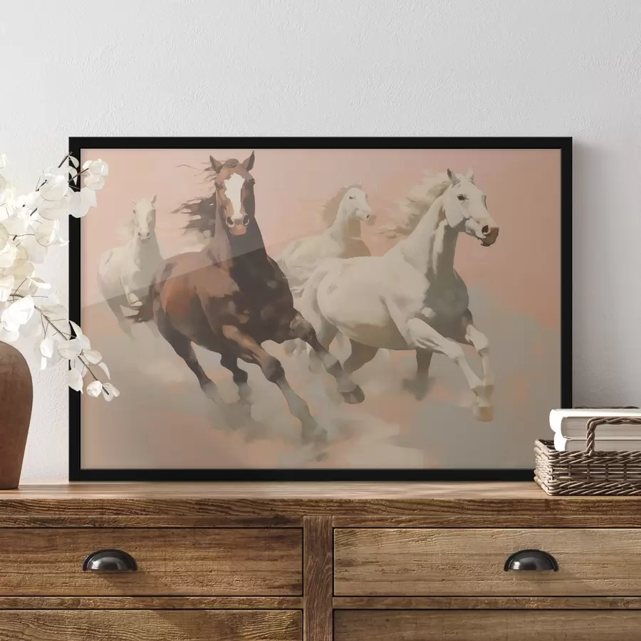 Fototapete Pferde im Galopp Nachahmung der Malerei f41703