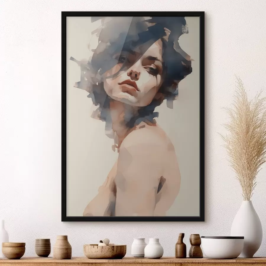 Fototapete Porträt eines Mädchens im Aquarellstil f41710