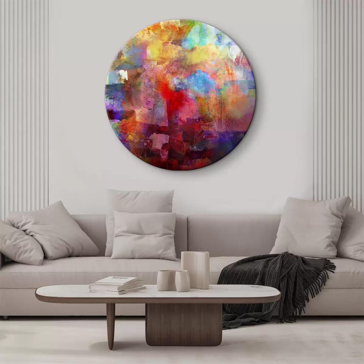 Runde Gemälde Farben des Lebens r04344