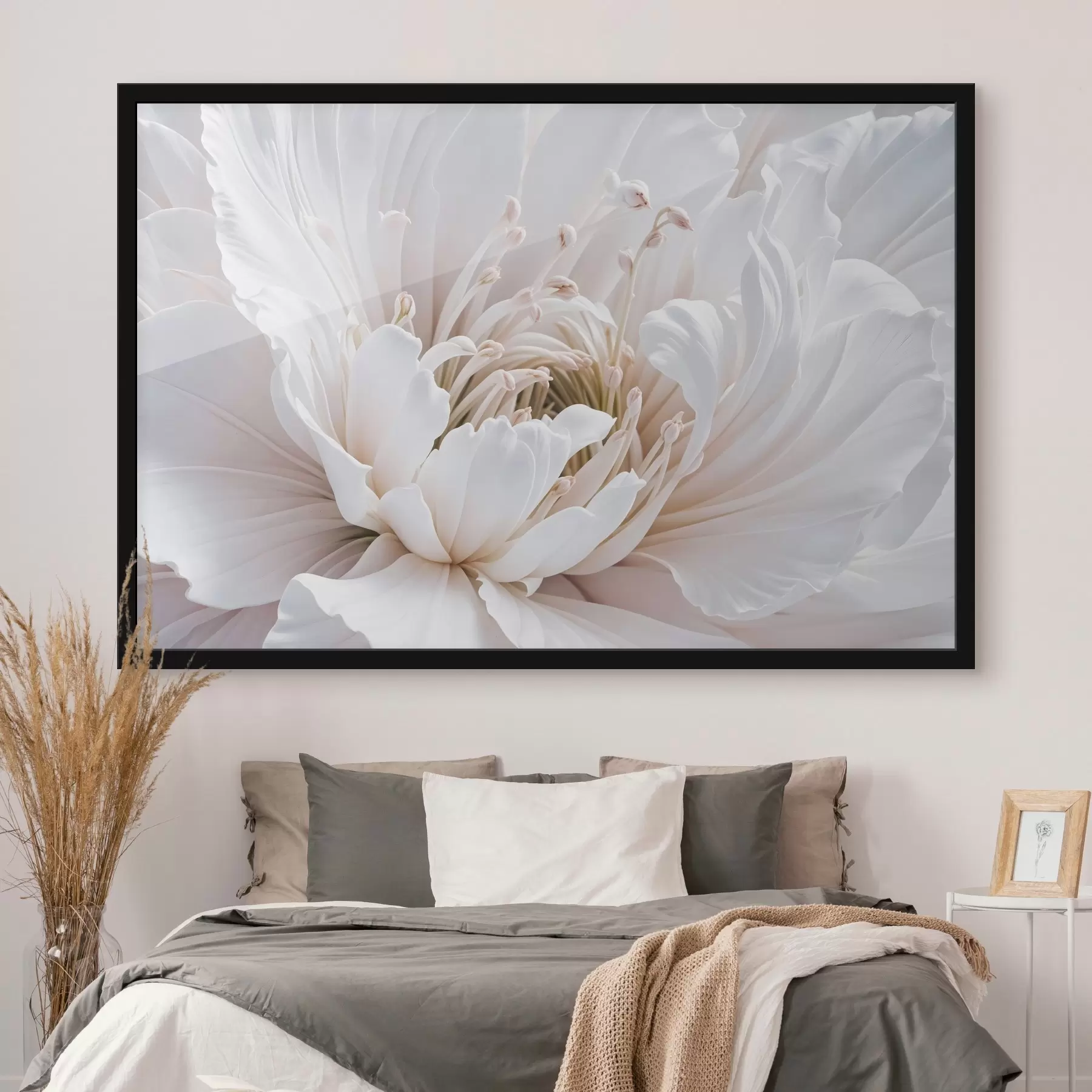 Fototapete Nahaufnahme einer großen, zarten, pastellfarbenen Blüte mit weichen, wogenden Blütenblättern f41721