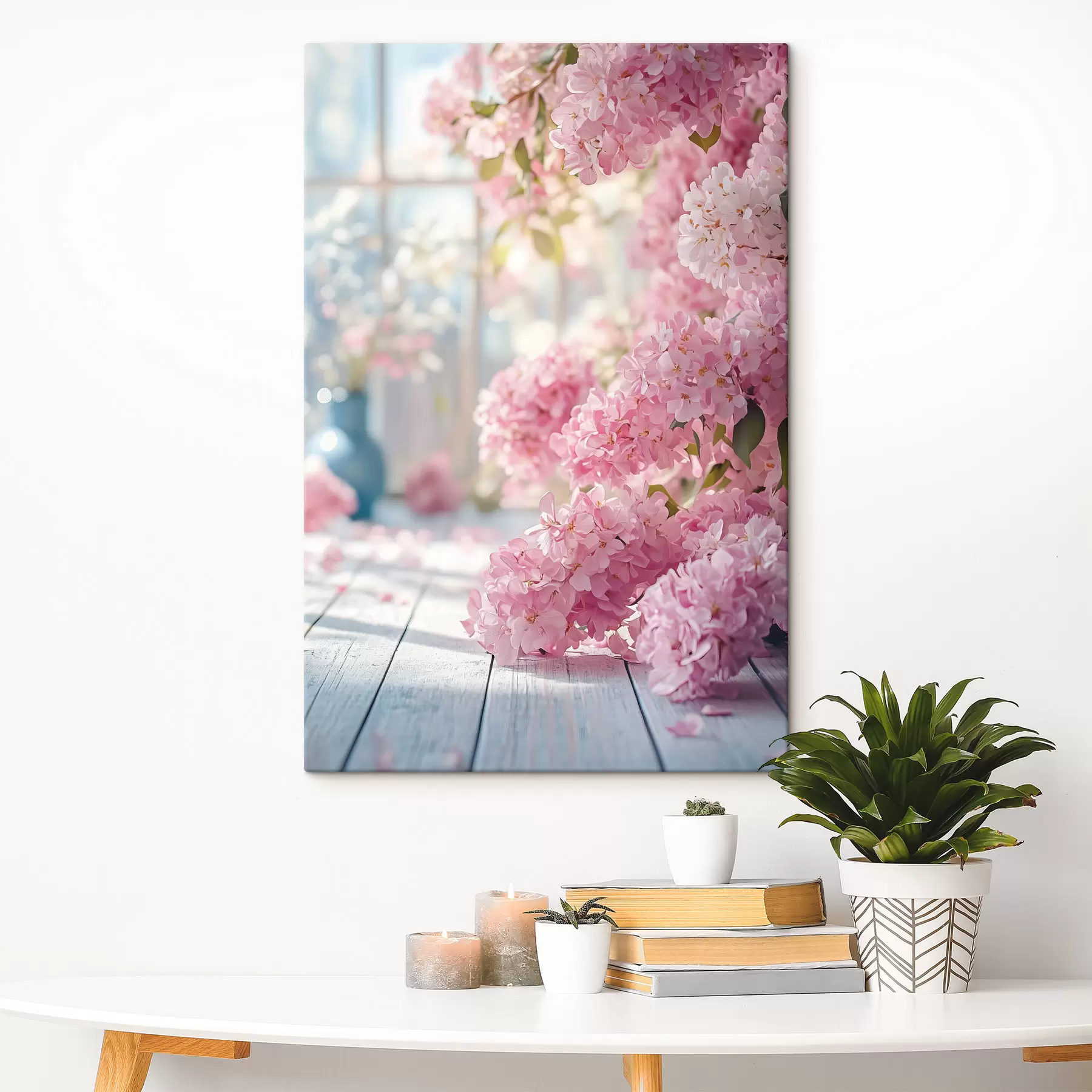 Fototapete Rosa Flieder auf dem Hintergrund des Fensters s41748