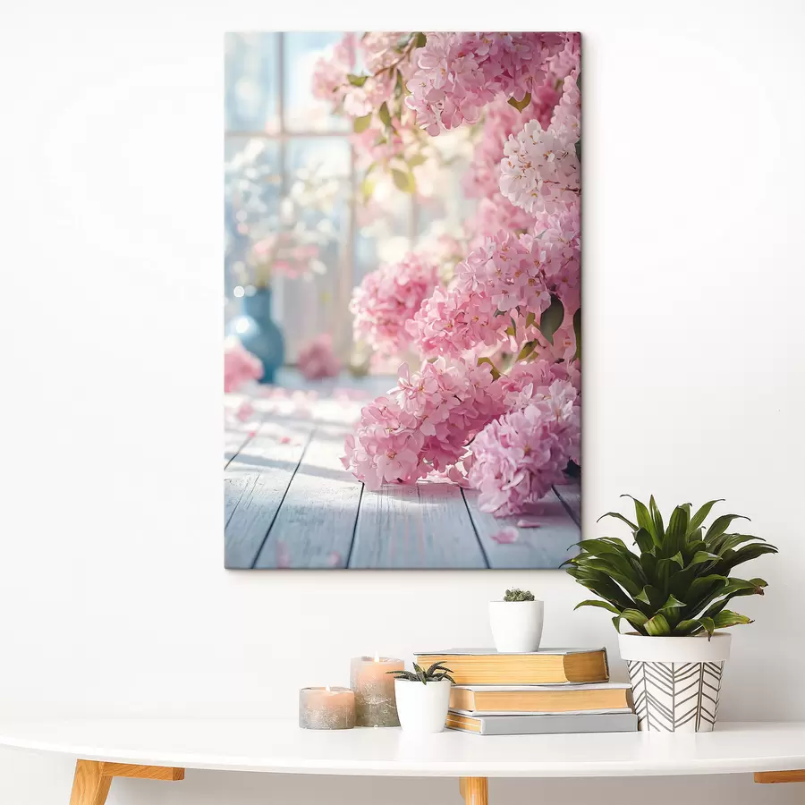 Wandbilder Rosa Flieder auf dem Hintergrund des Fensters s41748