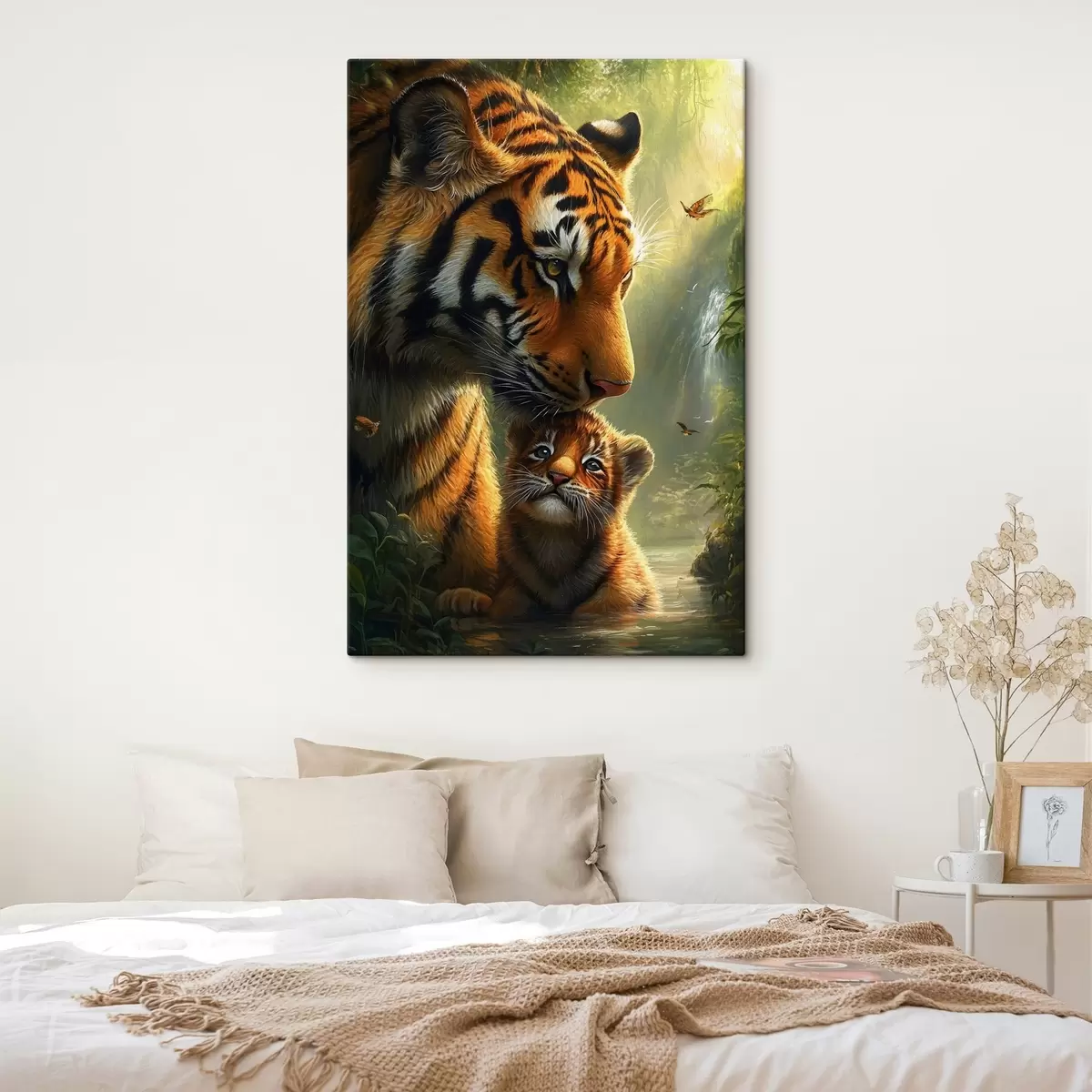 Wandbilder Tiger und Tigerjunge im Dschungel s41760