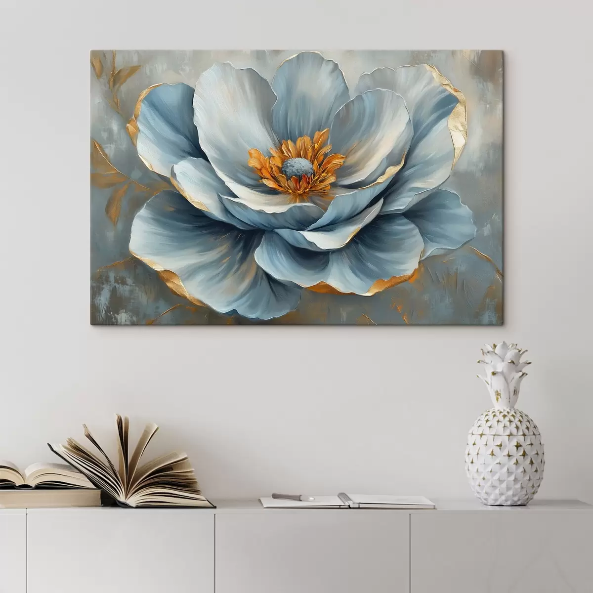 Wandbilder Blaue Blume im Stil der Ölmalerei s41826