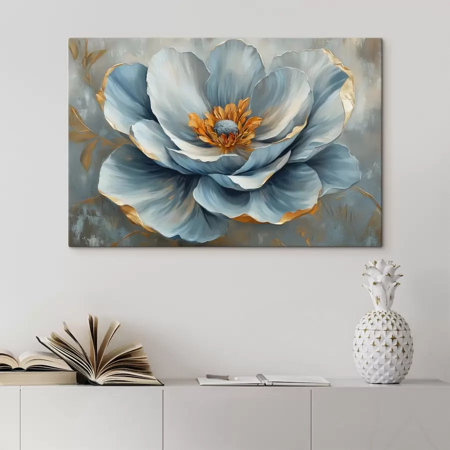 Wandbilder Blaue Blume im Stil der Ölmalerei s41826