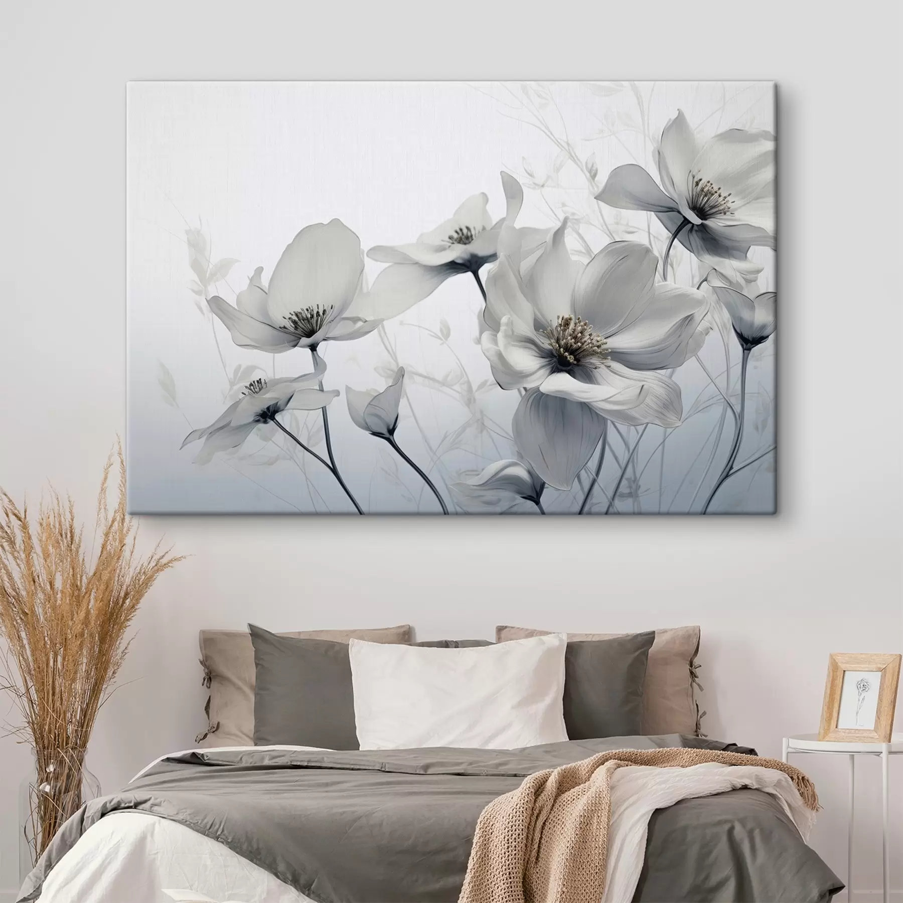 Fototapete Zarte graue Blumen s41829