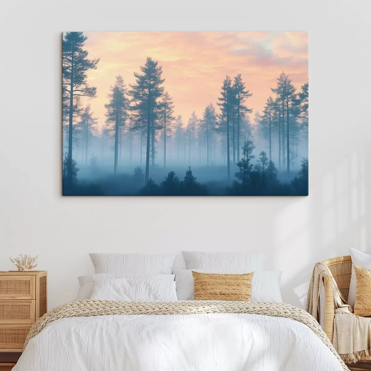 Wandbilder Nebliger Wald in der Morgenzeit s41832