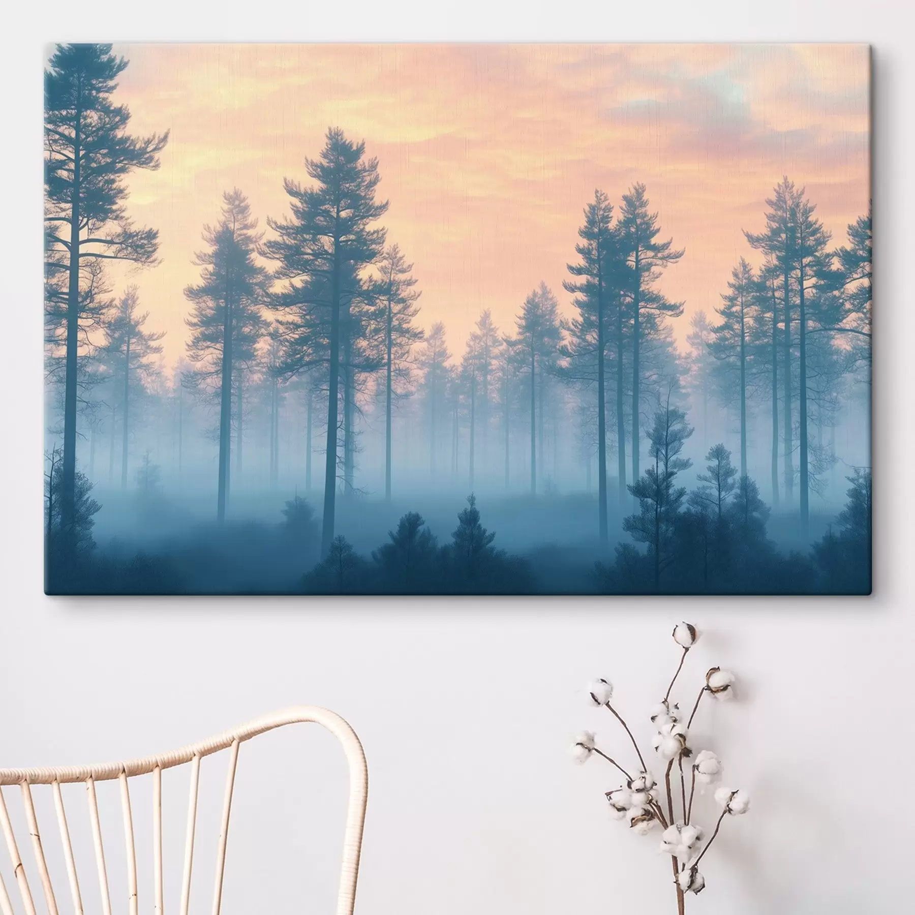 Wandbilder Nebliger Wald in der Morgenzeit s41832