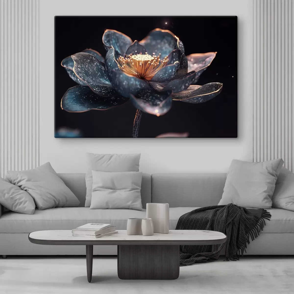 Wandbilder Anmutige Blume auf dunklem Hintergrund s41837