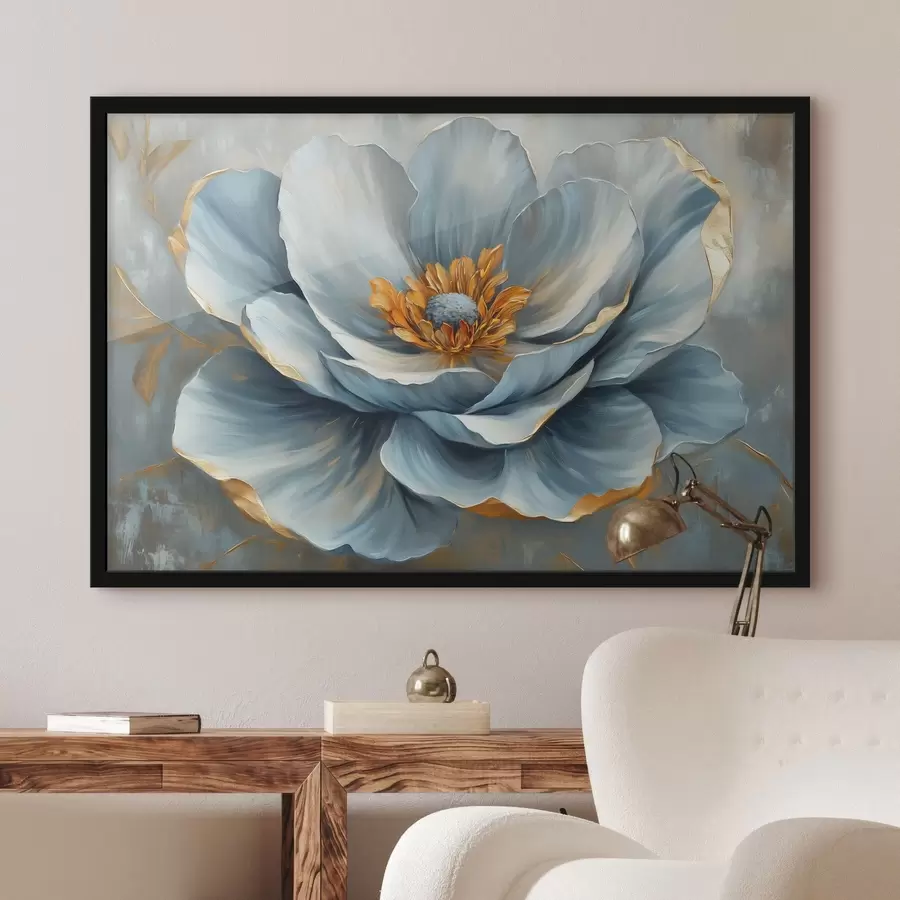 Fototapete Blaue Blume im Stil der Ölmalerei f41826