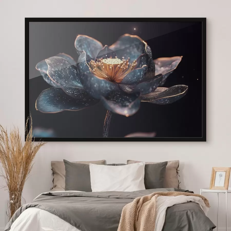 Fototapete Anmutige Blume auf dunklem Hintergrund f41837