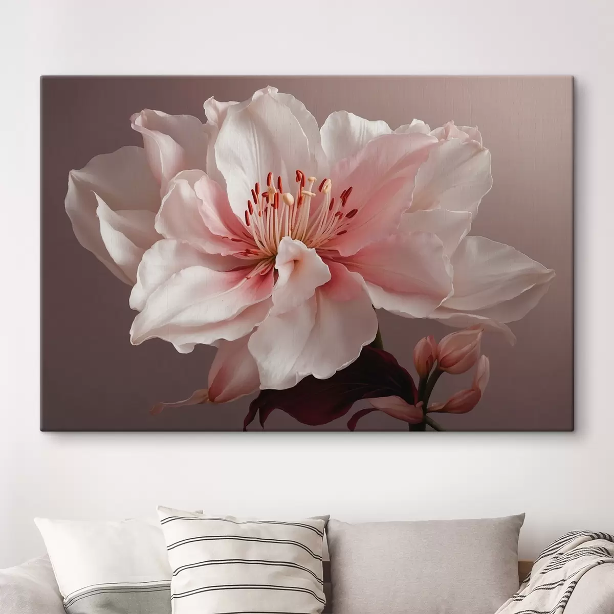 Wandbilder Rosa Blume auf rosa Hintergrund s41506