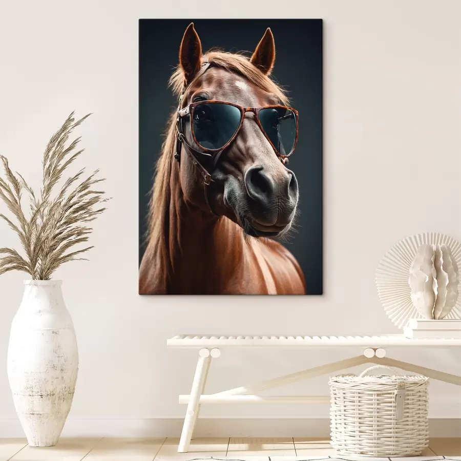 Wandbilder Pferd mit Brille s41519