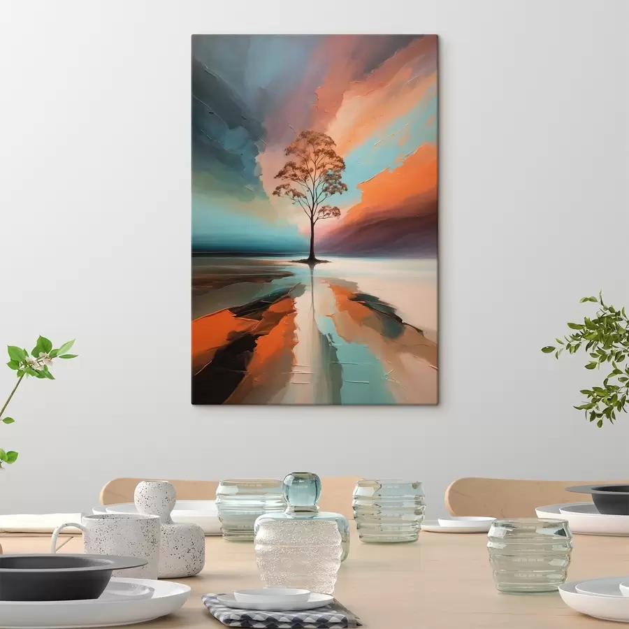 Fototapete Baum auf abstraktem Acryl-Hintergrund s41581