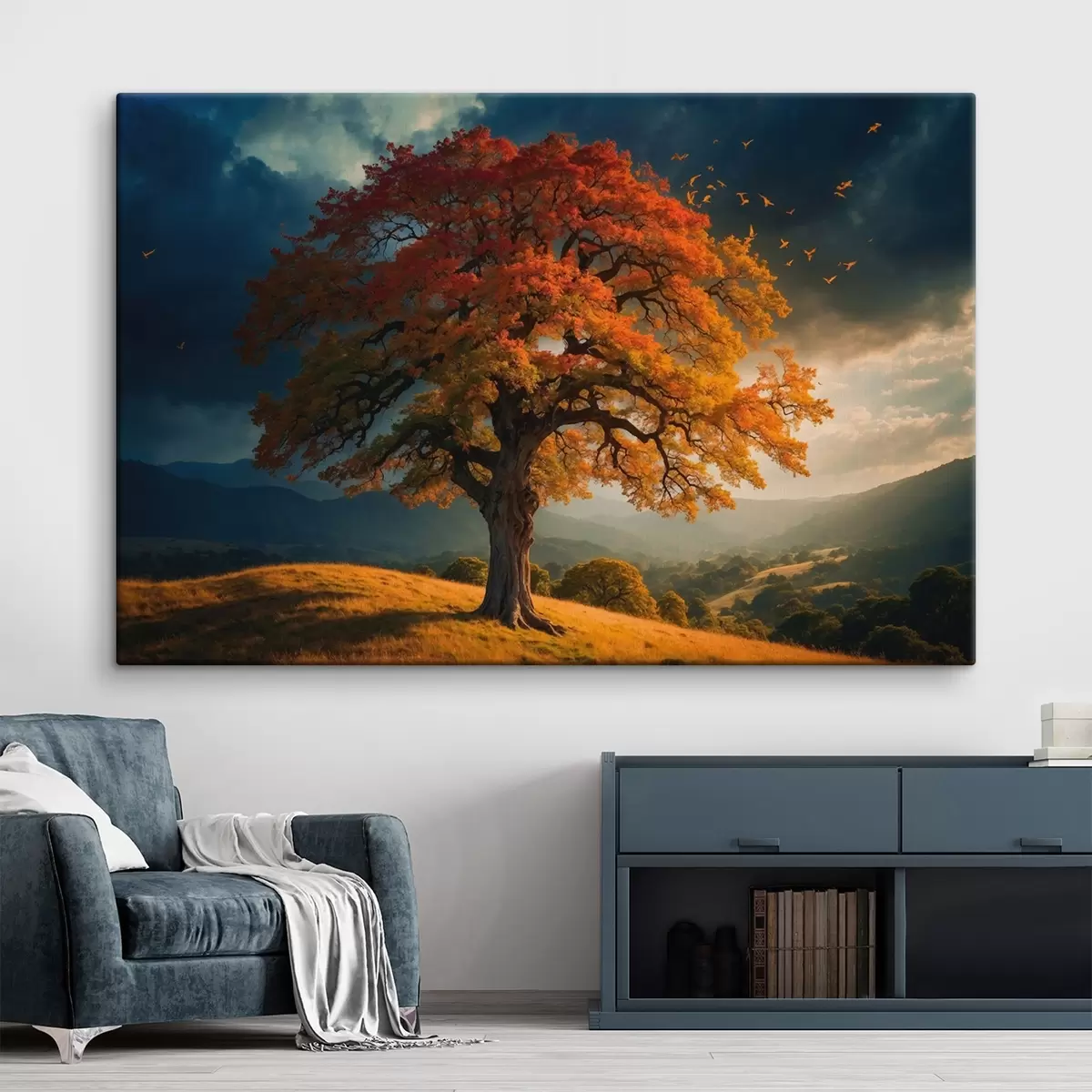 Wandbilder Baum auf dem Gipfel eines Hügels s41586