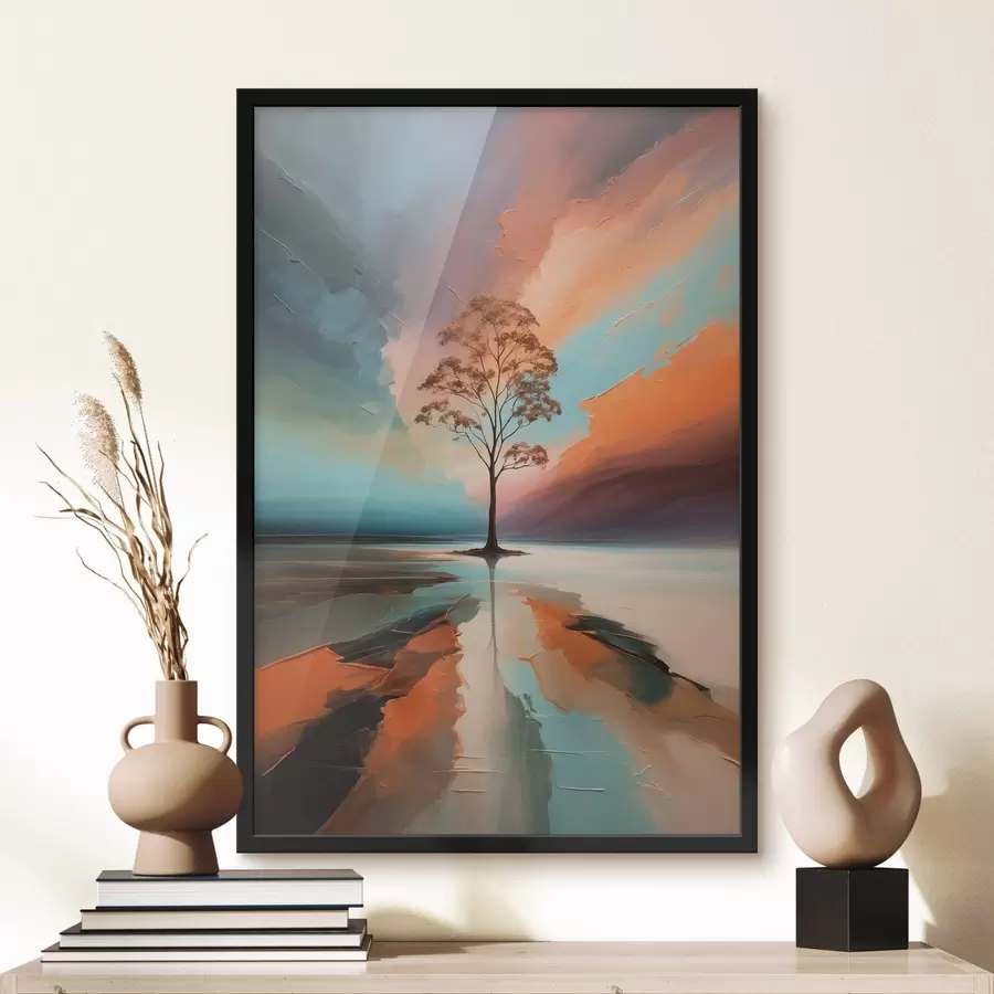 Fototapete Baum auf abstraktem Acryl-Hintergrund f41581