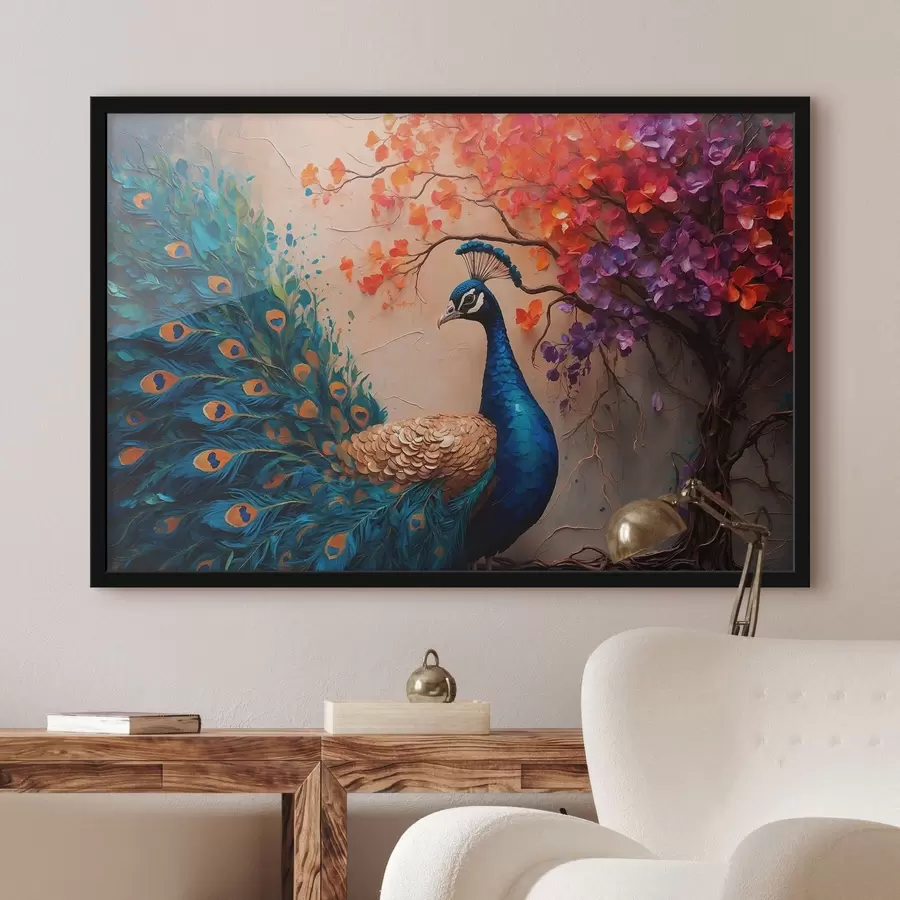 Fototapete Pfau und Baum f41583