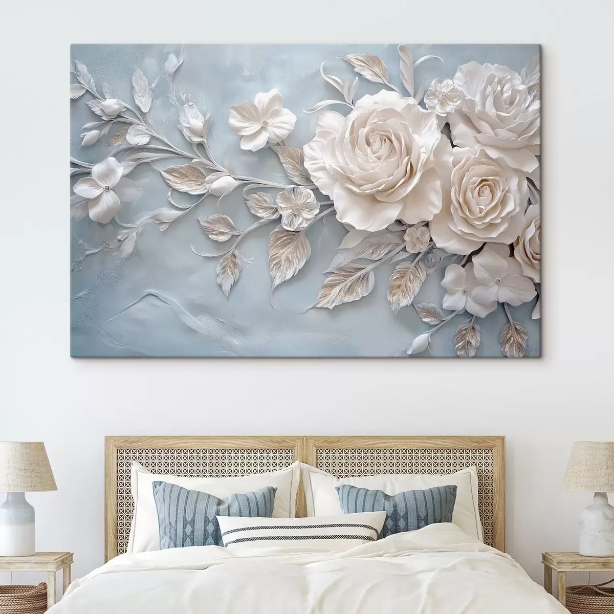 Wandbilder Blumenarrangement in neutralen Tönen s41858