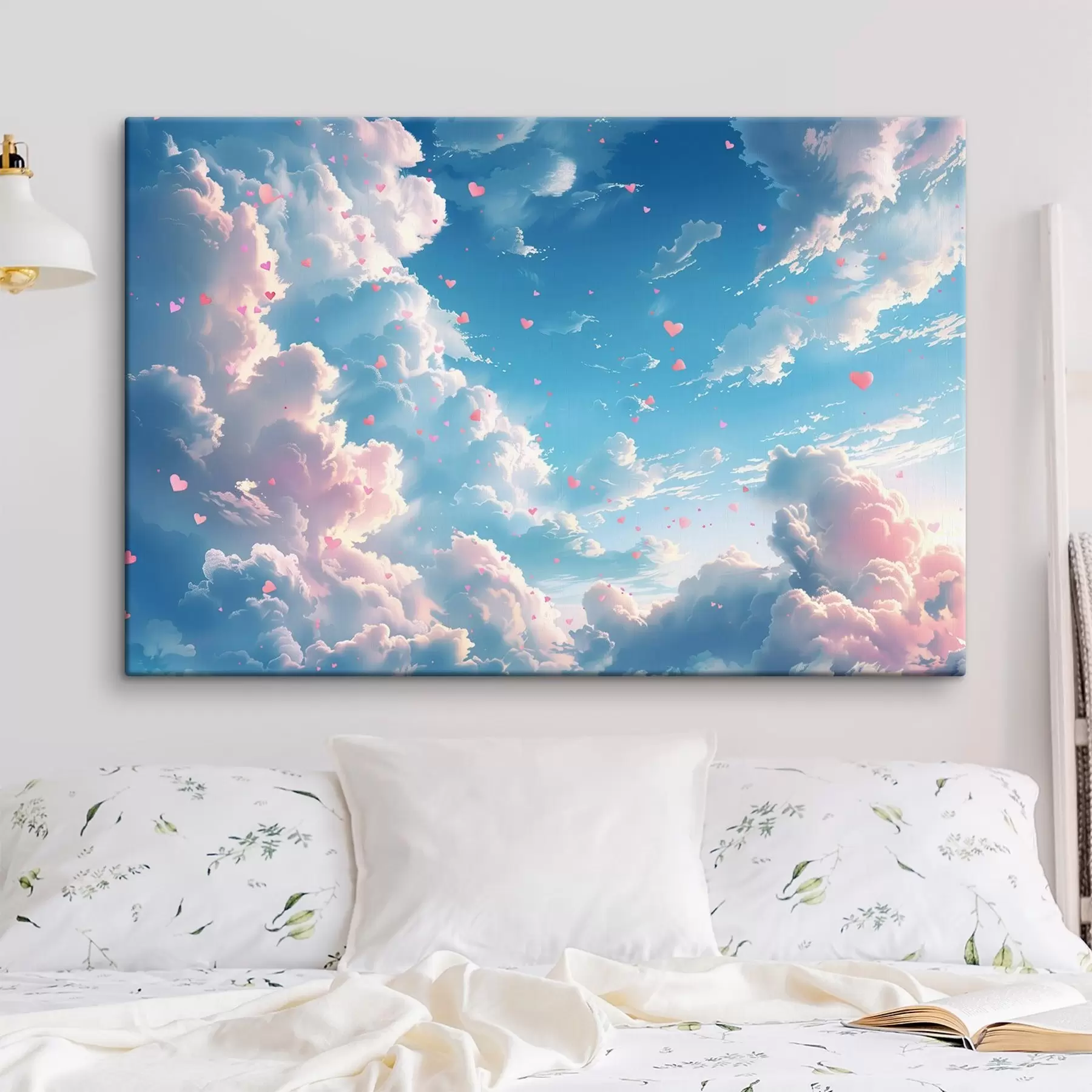 Wandbilder Blauer Himmel mit Herzen im Anime-Stil s41864
