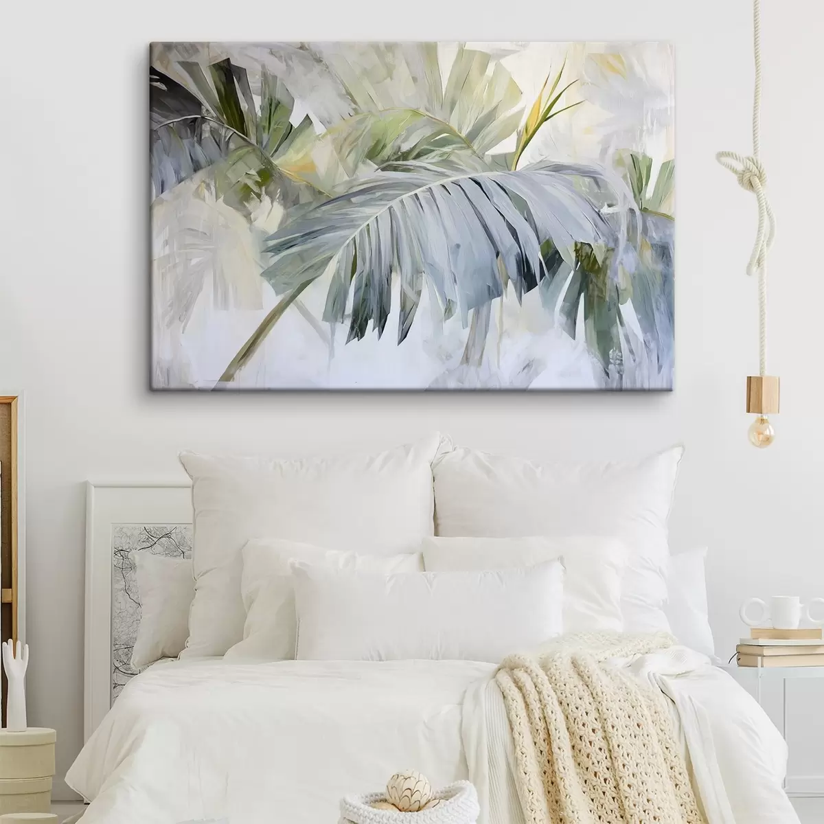 Wandbilder Große tropische Blätter in der Art der Malerei s41866