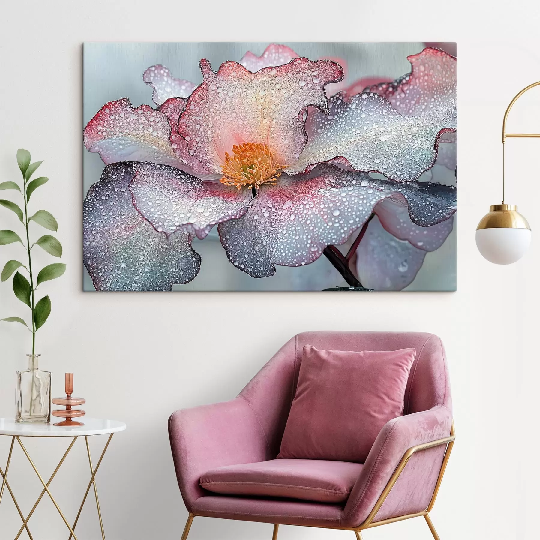 Fototapete Blume mit Tau auf den Blütenblättern s41872