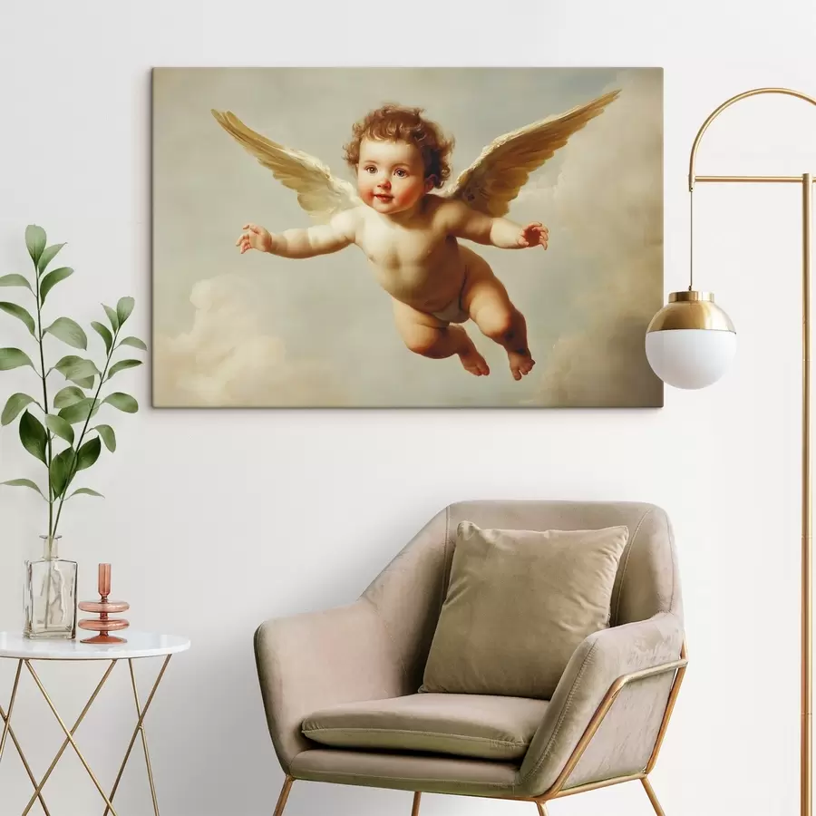 Wandbilder Angelic Baby fliegen in der Luft in der Art der Malerei s41876