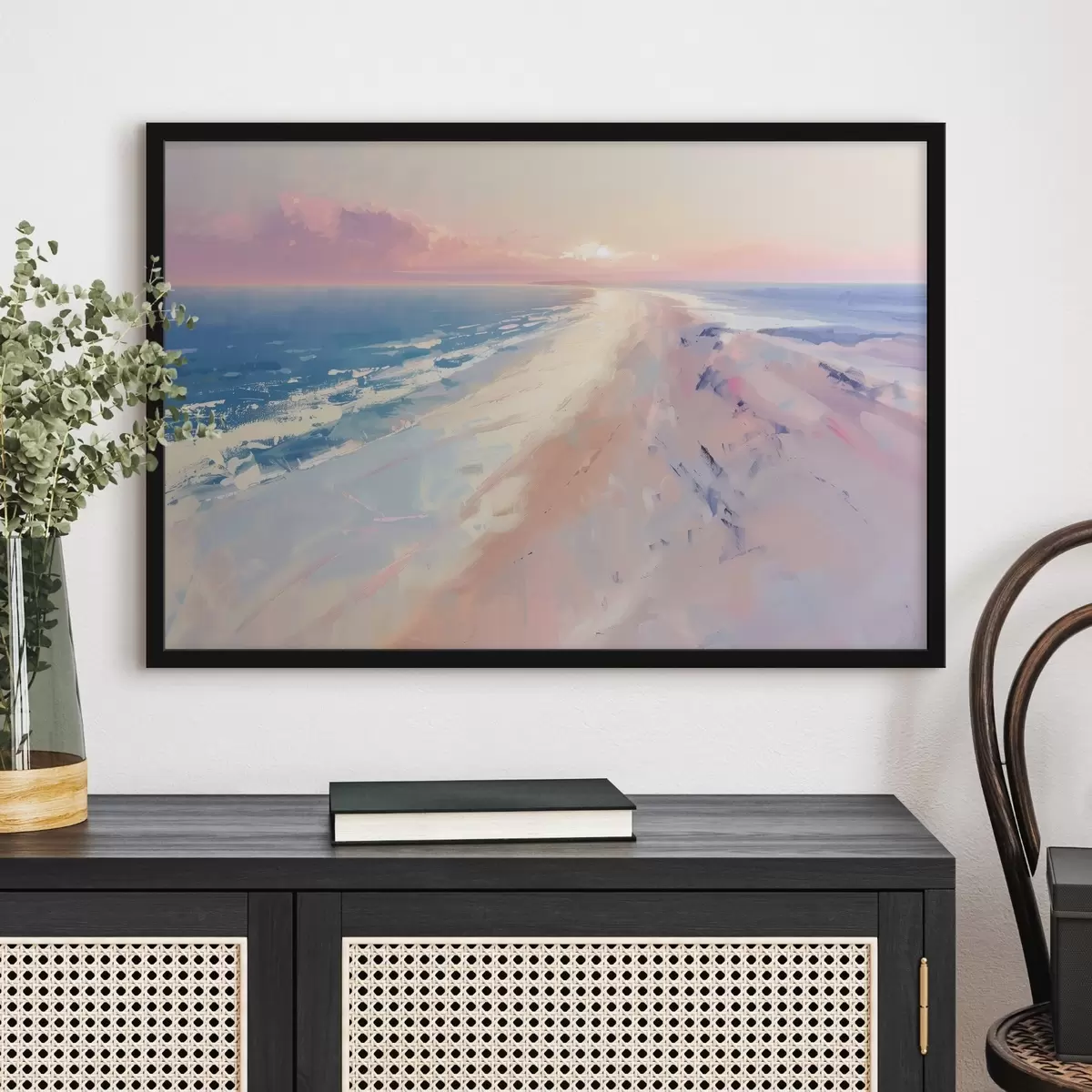 Poster Sonnenuntergang über dem Meer im Stil der Malerei f41871