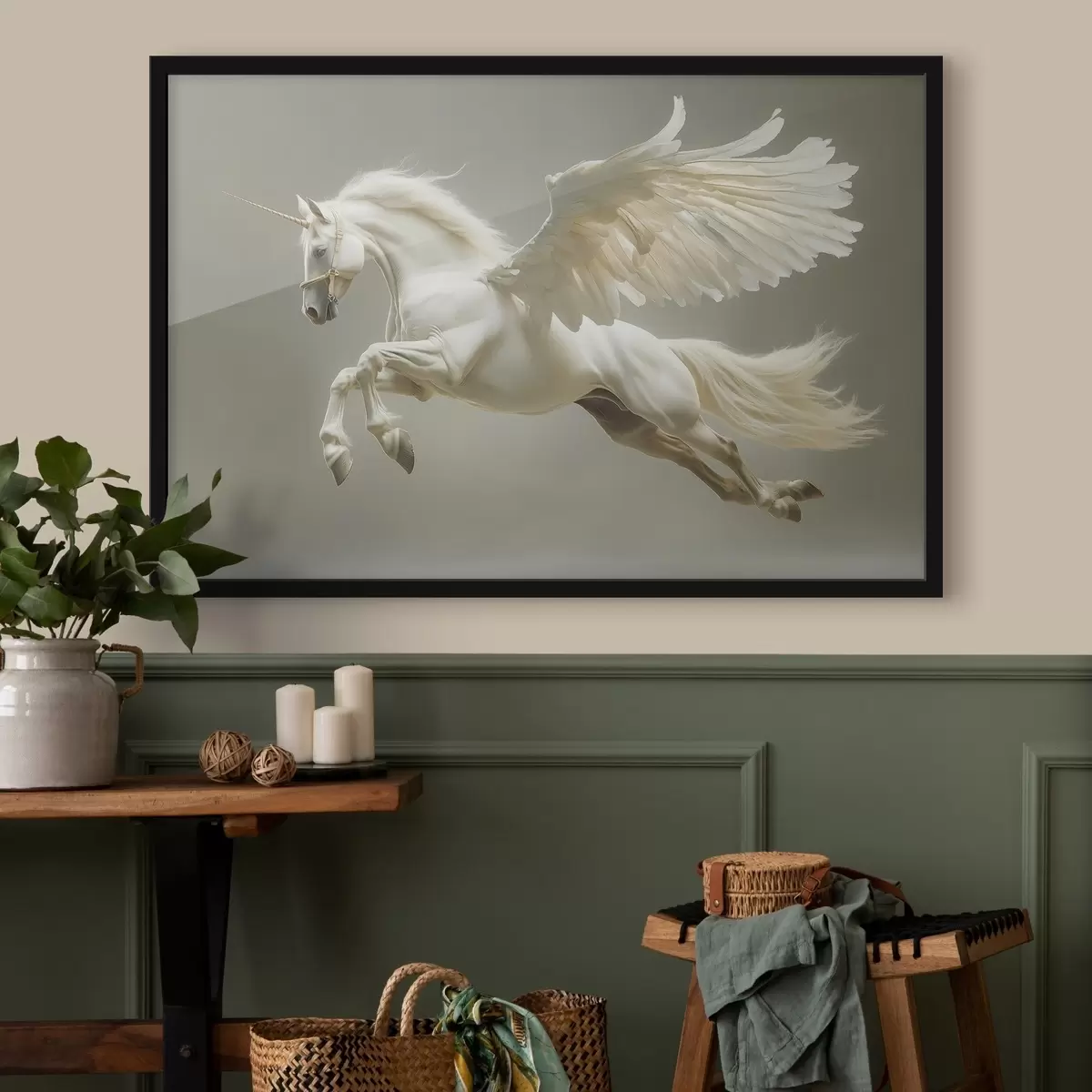 Poster Springender Pegasus, ein geflügeltes Pferd f41875