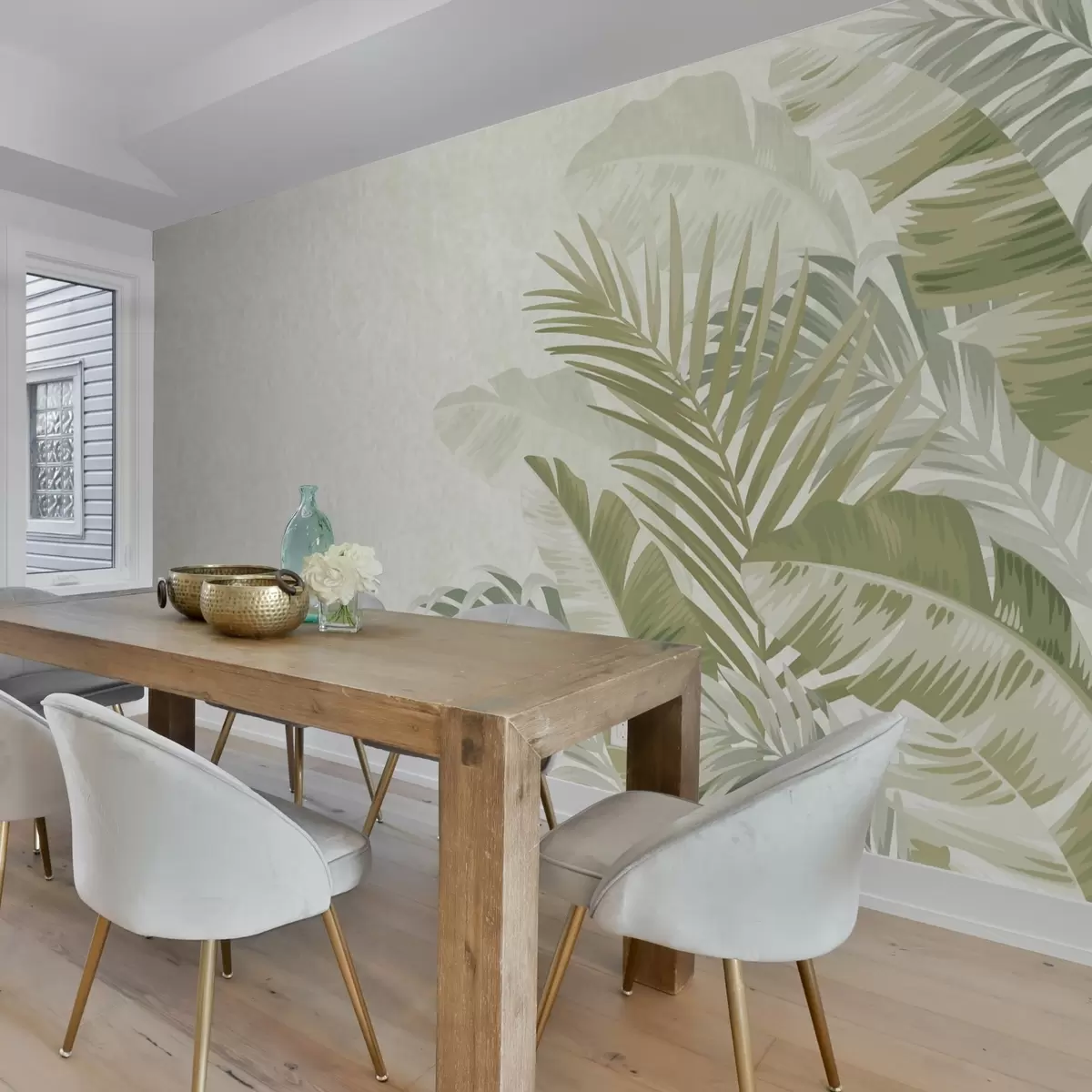 Fototapete Grüne Palmblätter w02391