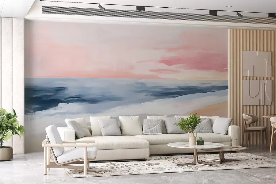 Fototapete Sanftes Meer im Stil der Acrylmalerei w08452